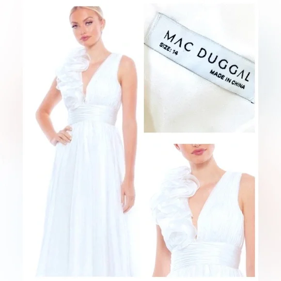 ⭐️SOLD⭐️Mac Duggal Vintage Style Floral Gown Wedding Bride Sz 14 - Picture 1 of 17